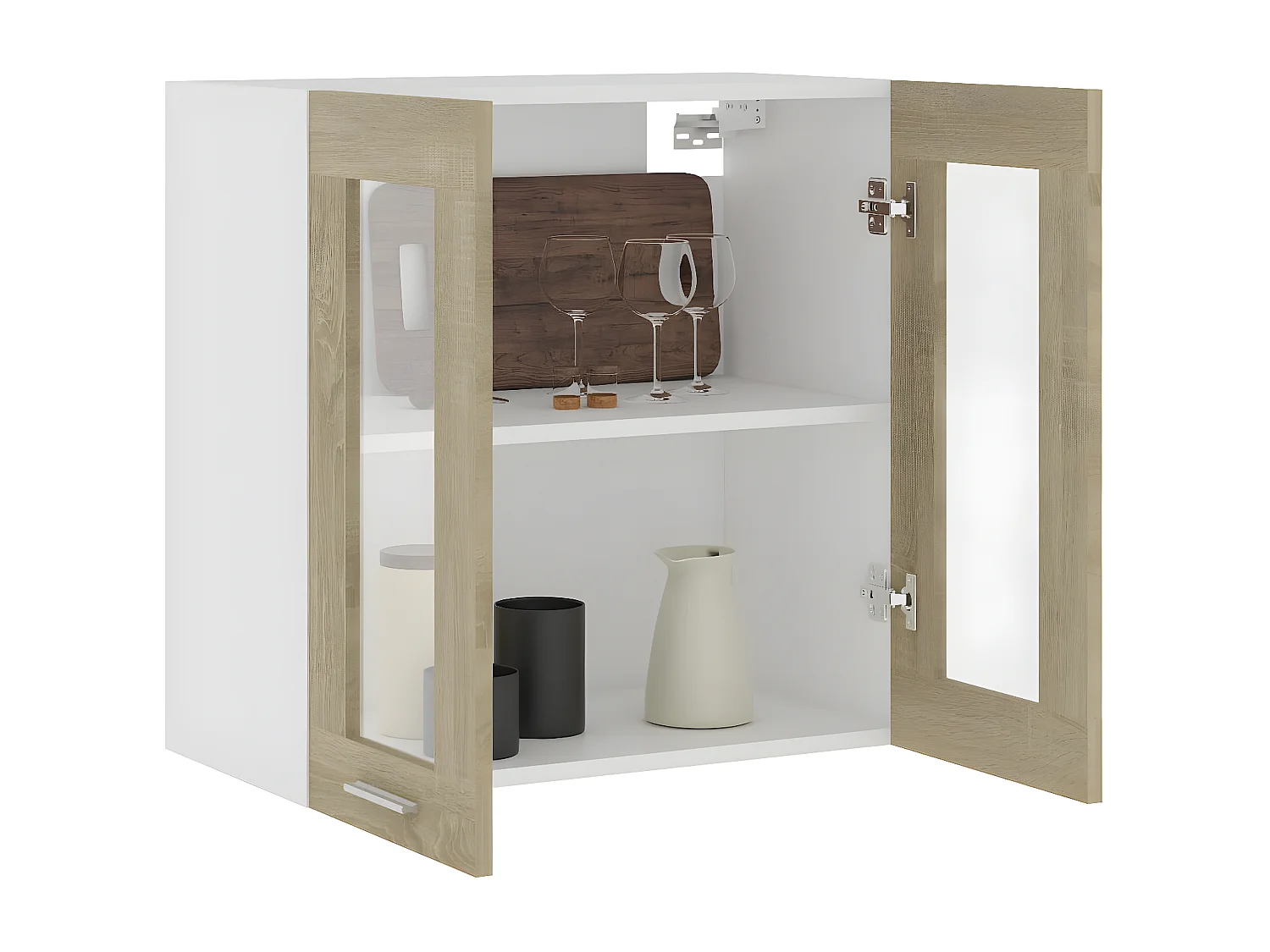 Armoire en verre suspendue Chêne sonoma Bois d'ingénierie FR85886