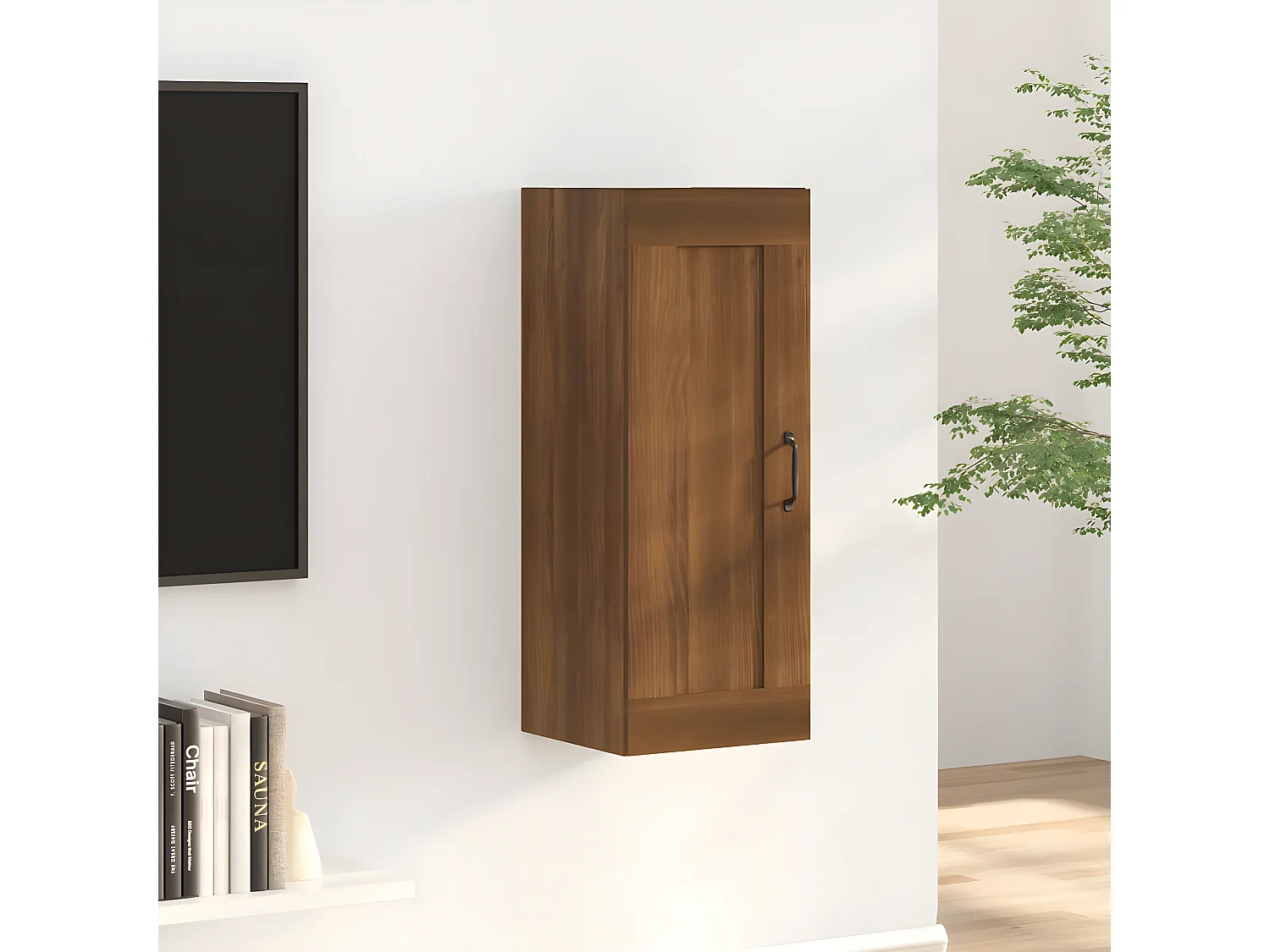 Armoire suspendue Chêne marron 35x34x90 cm Bois d'ingénierie FR19542