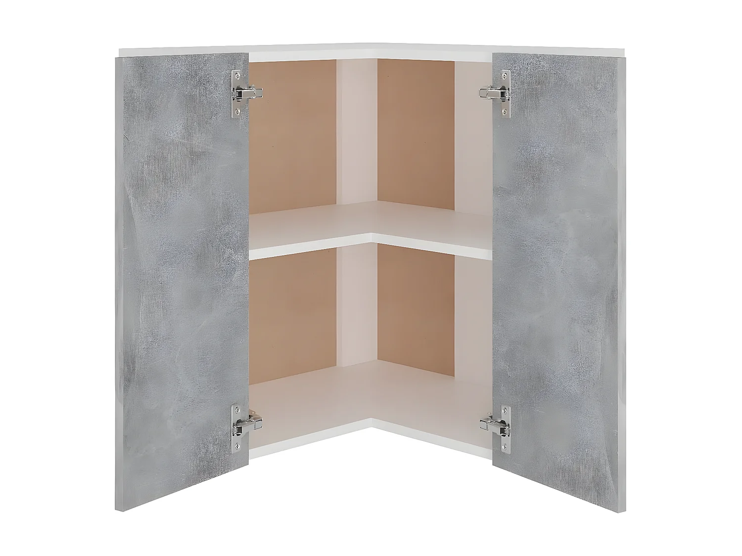 Armoire d'angle suspendue Gris béton 57x57x60 cm Aggloméré FR85609