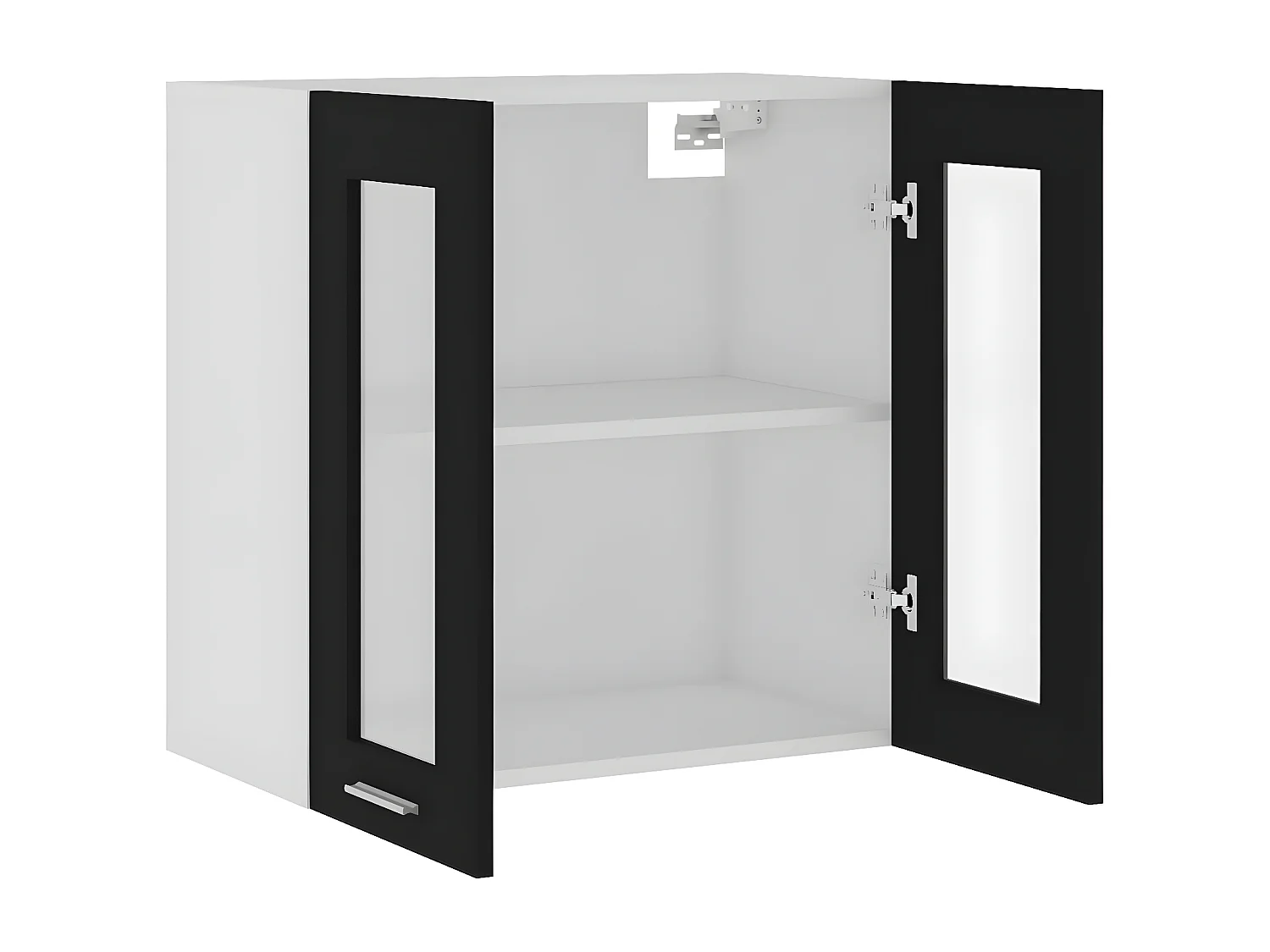 Armoire en verre suspendue Noir 60x31x60 cm Bois d'ingénierie FR62004