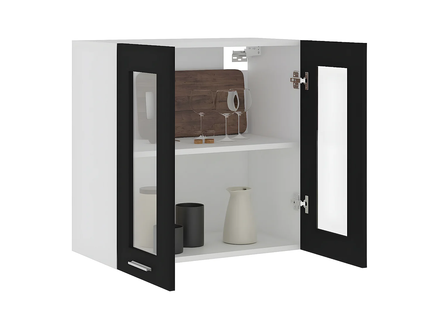 Armario colgante cocina madera contrachapada negro 60x31x60 cm ES391333