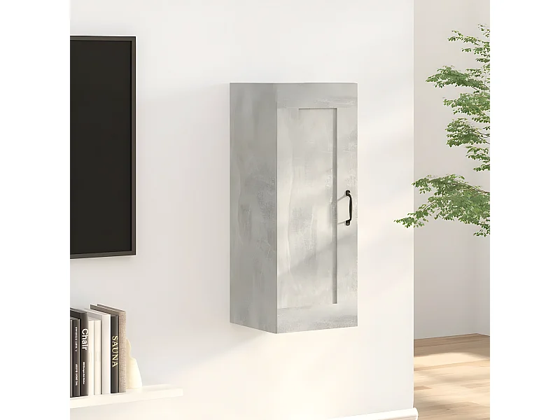 Armoire suspendue Gris béton 35x34x90 cm Bois d'ingénierie FR71797