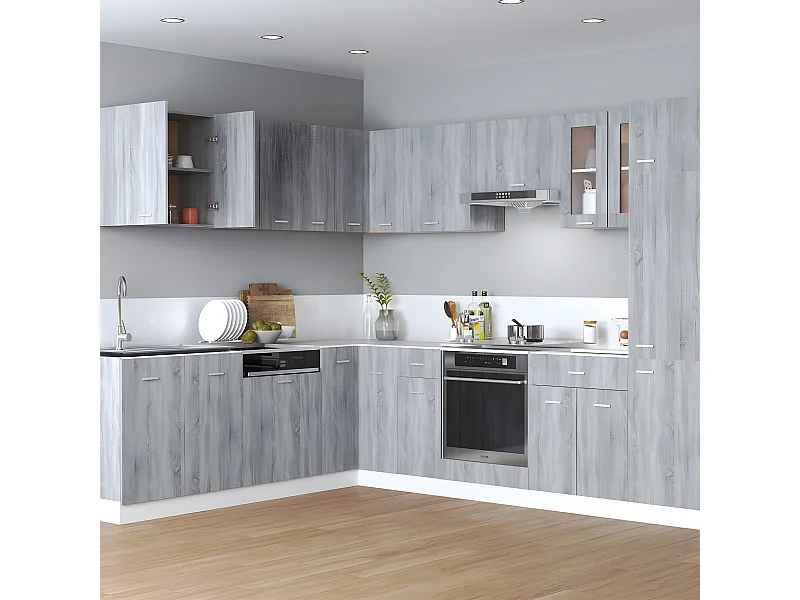 Armario colgante madera ingeniería gris Sonoma 60x31x60 cm ES833136