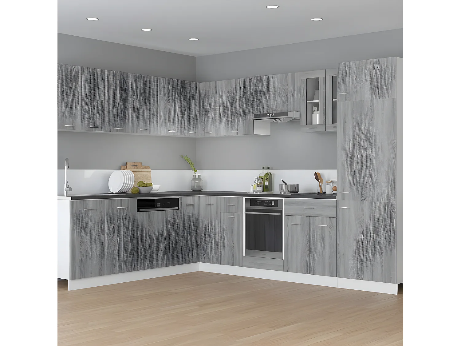 Armoire suspendue Sonoma gris 29,5x31x60 cm Bois d'ingénierie FR34076