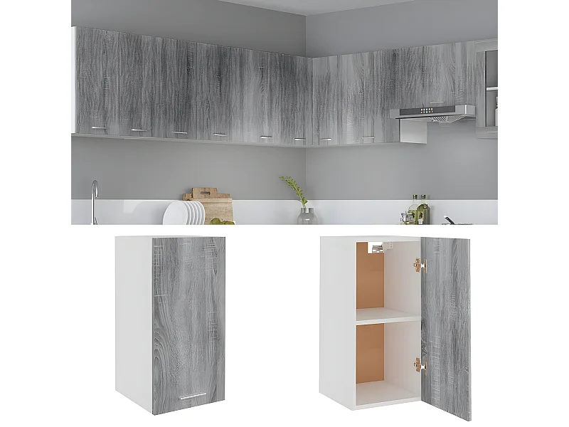 Armoire suspendue Sonoma gris 29,5x31x60 cm Bois d'ingénierie FR34076