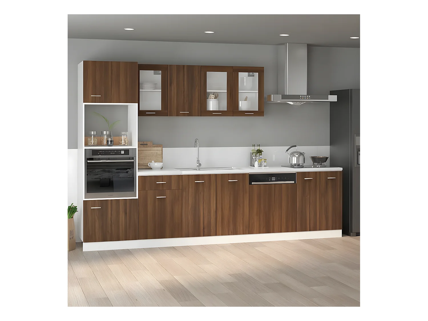 Meuble sous évier Chêne marron 80x46x81,5 cm FR31142