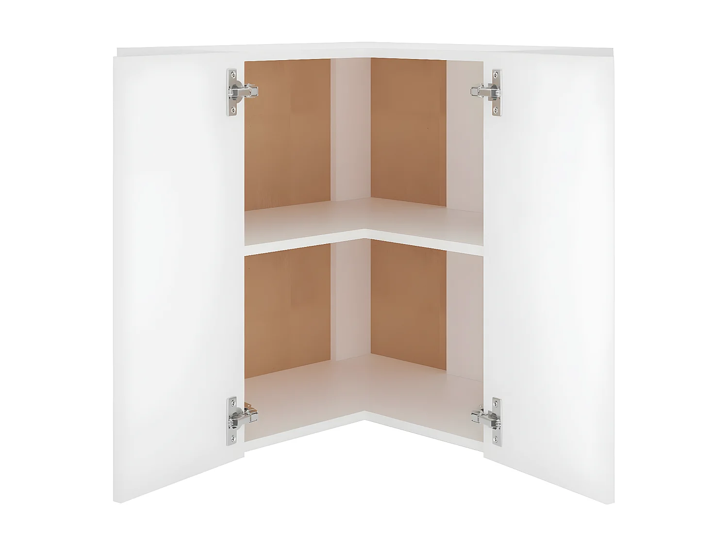 Armário de canto parede 57x57x60 cm madeira de branco branco PT272005