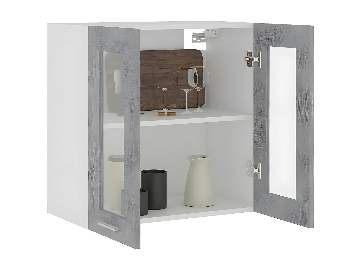 Hangkast 60x31x60 cm bewerkt hout betongrijs BE353814