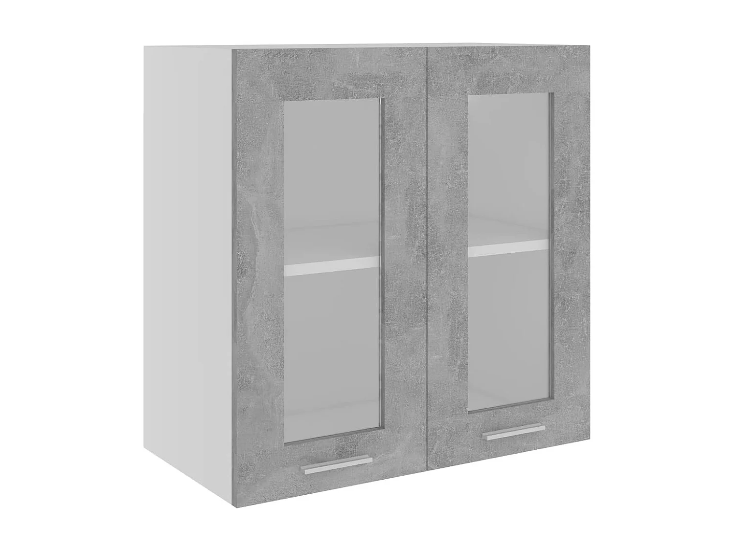 Armoire en verre suspendue Gris béton Bois d'ingénierie FR16433