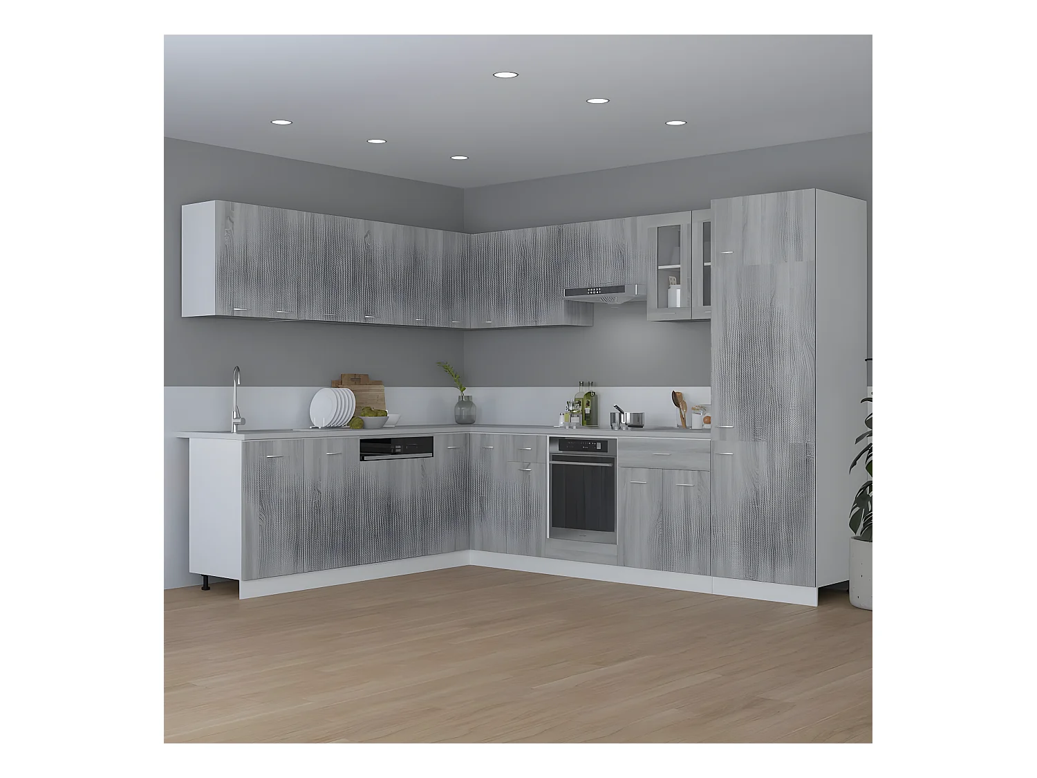 Armoire suspendue Sonoma gris 80x31x60 cm Bois d'ingénierie FR87999