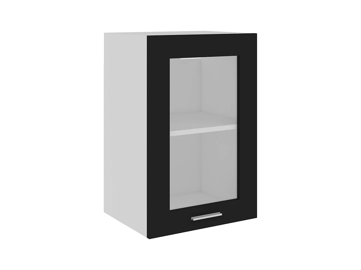 Armoire en verre suspendue Noir 40x31x60 cm Bois d'ingénierie FR64831