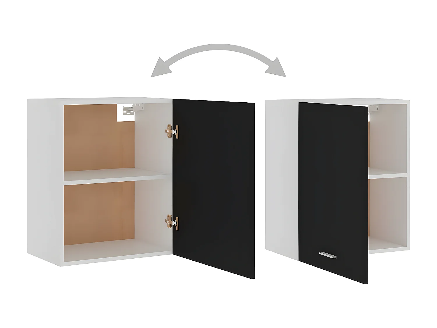 Armoire suspendue Noir 50x31x60 cm Bois d'ingénierie FR68194