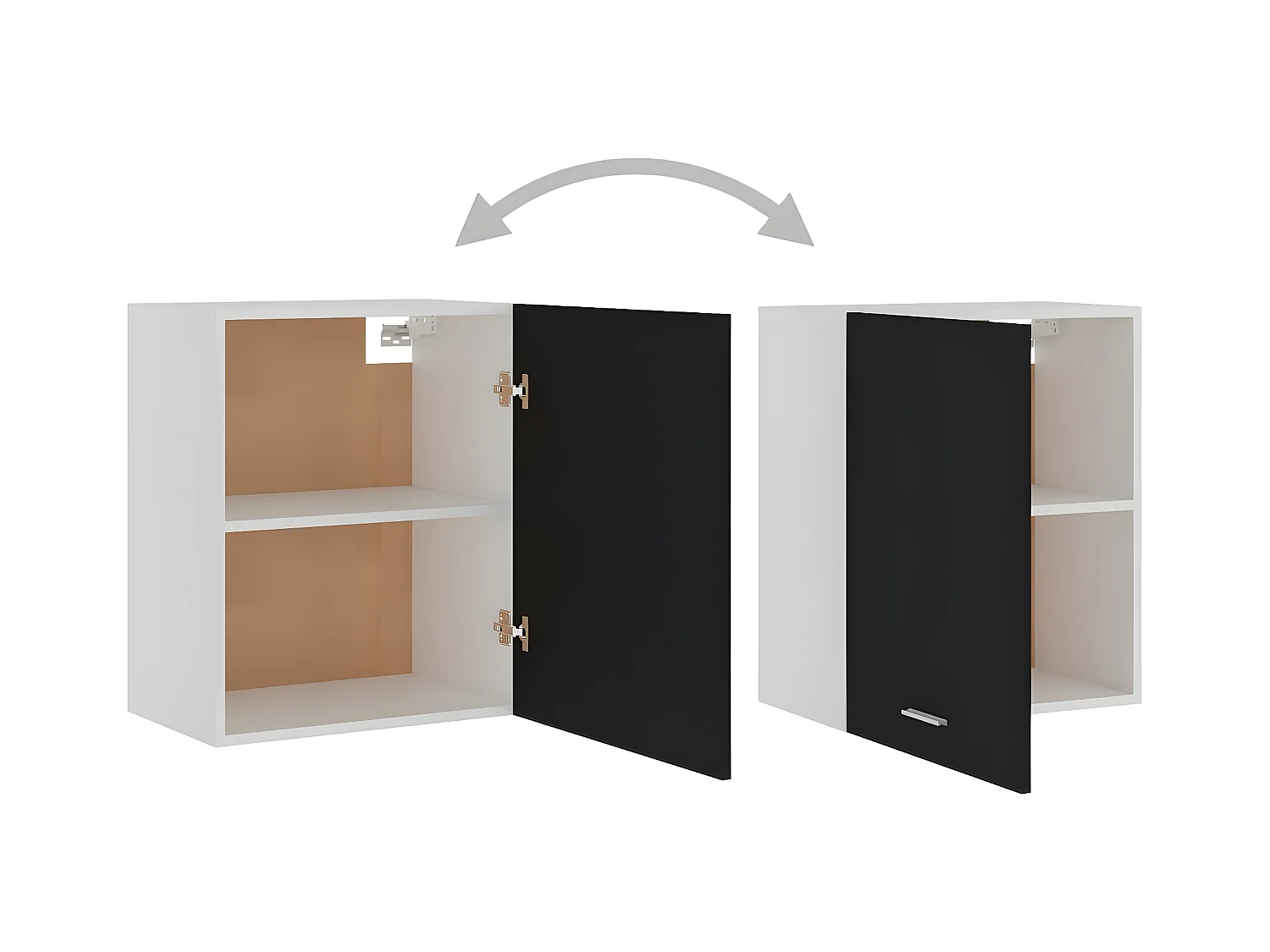 Armario colgante de cocina madera ingeniería negro 50x31x60 cm ES965927