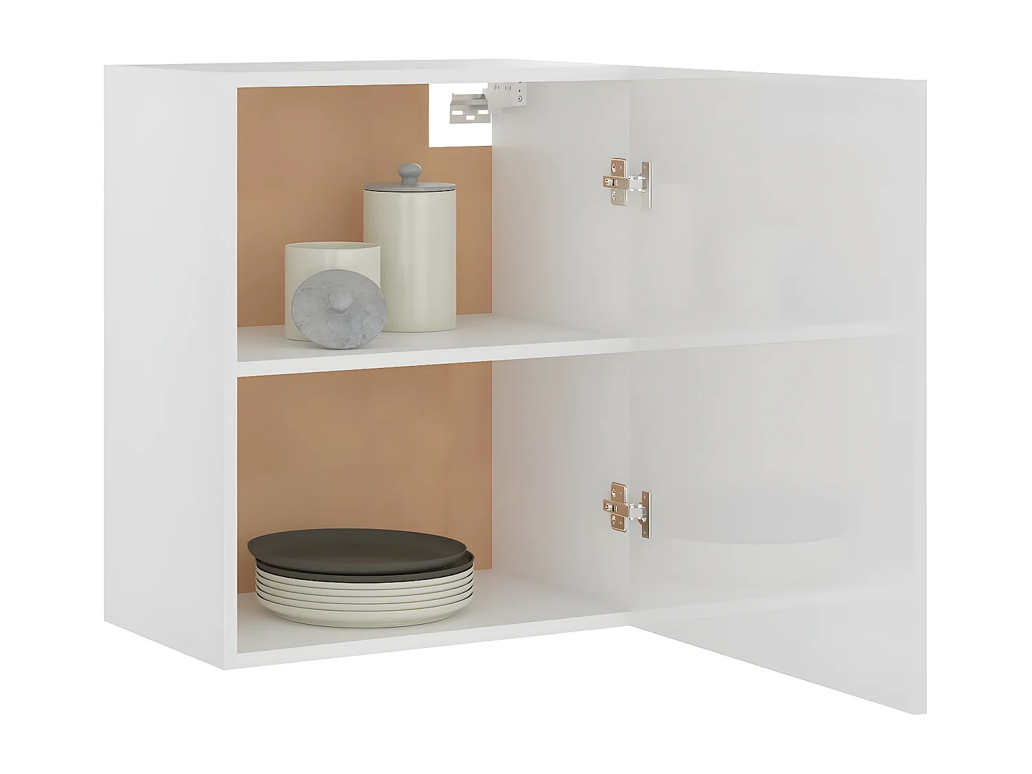 Armoire suspendue Blanc brillant 50x31x60 cm Bois d'ingénierie FR37861