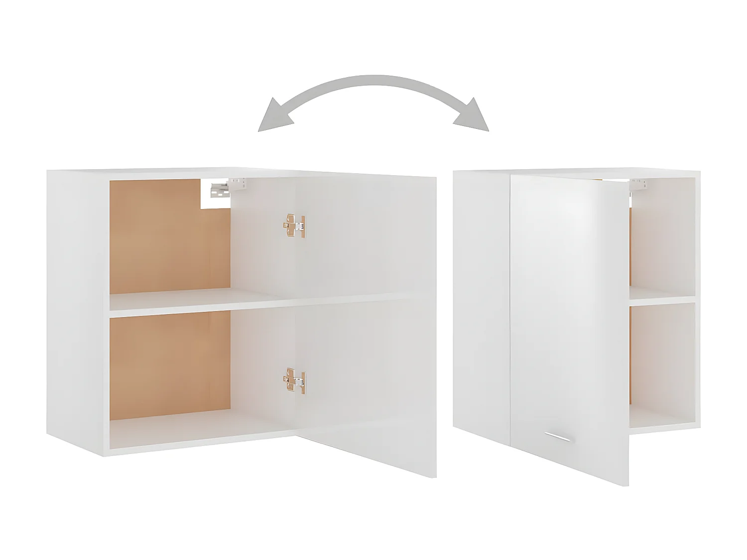 Armoire suspendue Blanc brillant 50x31x60 cm Bois d'ingénierie FR37861