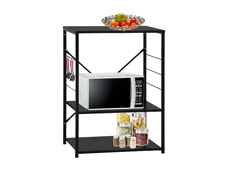 Armoire à four à micro-ondes Noir 60x39,6x79,5 cm FR69866