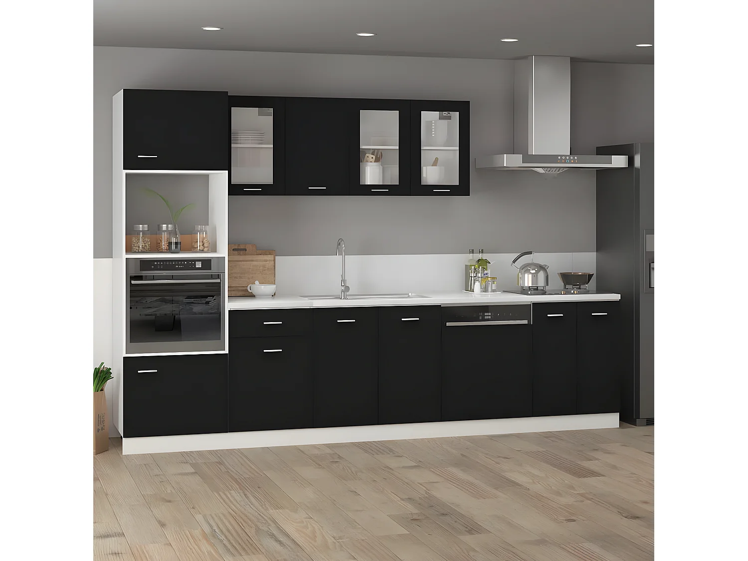 Armoire suspendue Noir 39,5x31x60 cm Aggloméré FR41773