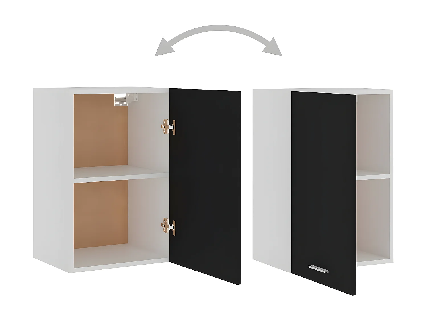 Armoire suspendue Noir 39,5x31x60 cm Aggloméré FR41773