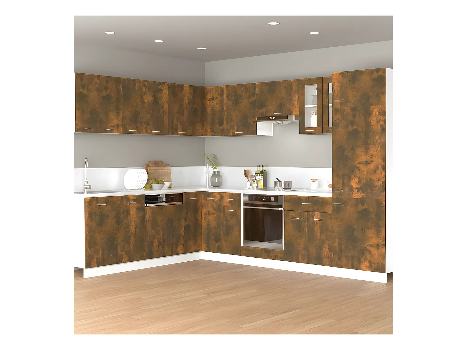 Armoire suspendue Chêne fumé 60x31x40 cm Bois d'ingénierie FR64391