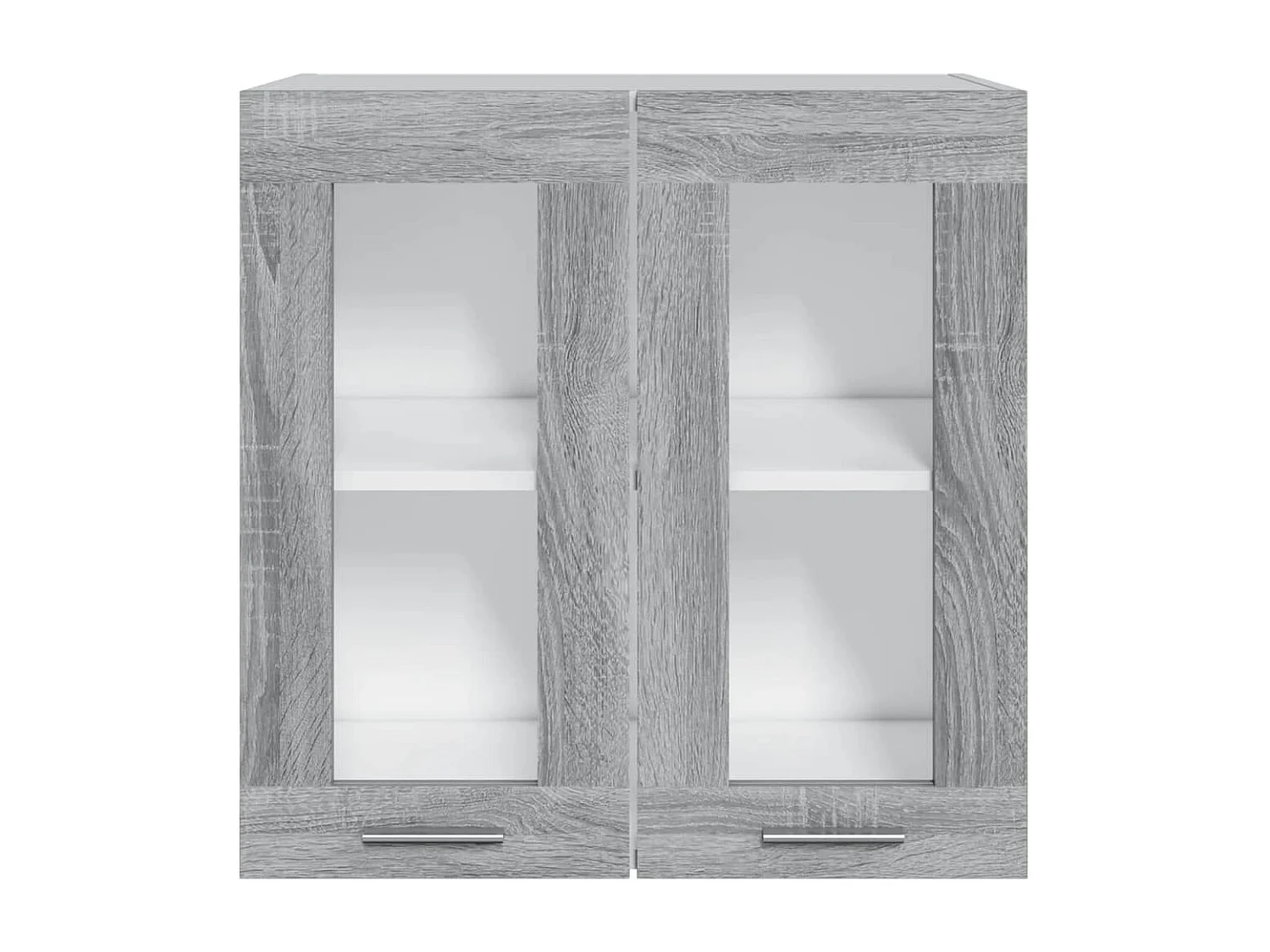 Vitrinekast hangend 60x31x60 cm bewerkt hout grijs sonoma eiken BE373362