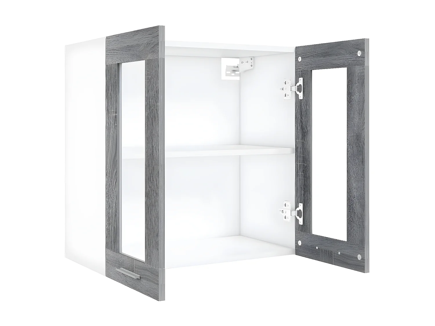 Vitrinekast hangend 60x31x60 cm bewerkt hout grijs sonoma eiken BE373362