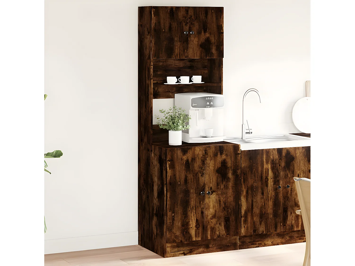 Caisson de cuisine chêne fumé 60x50x180 cm bois d'ingénierie FR24605