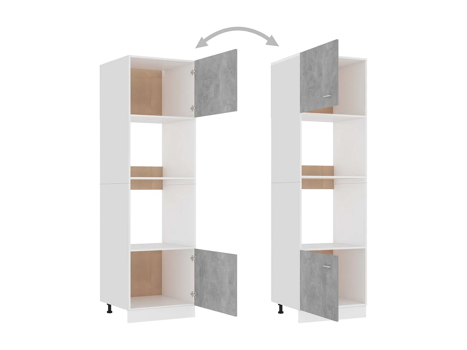 Armoire à micro-ondes Gris béton 60x57x207 cm Bois d’ingénierie FR87630