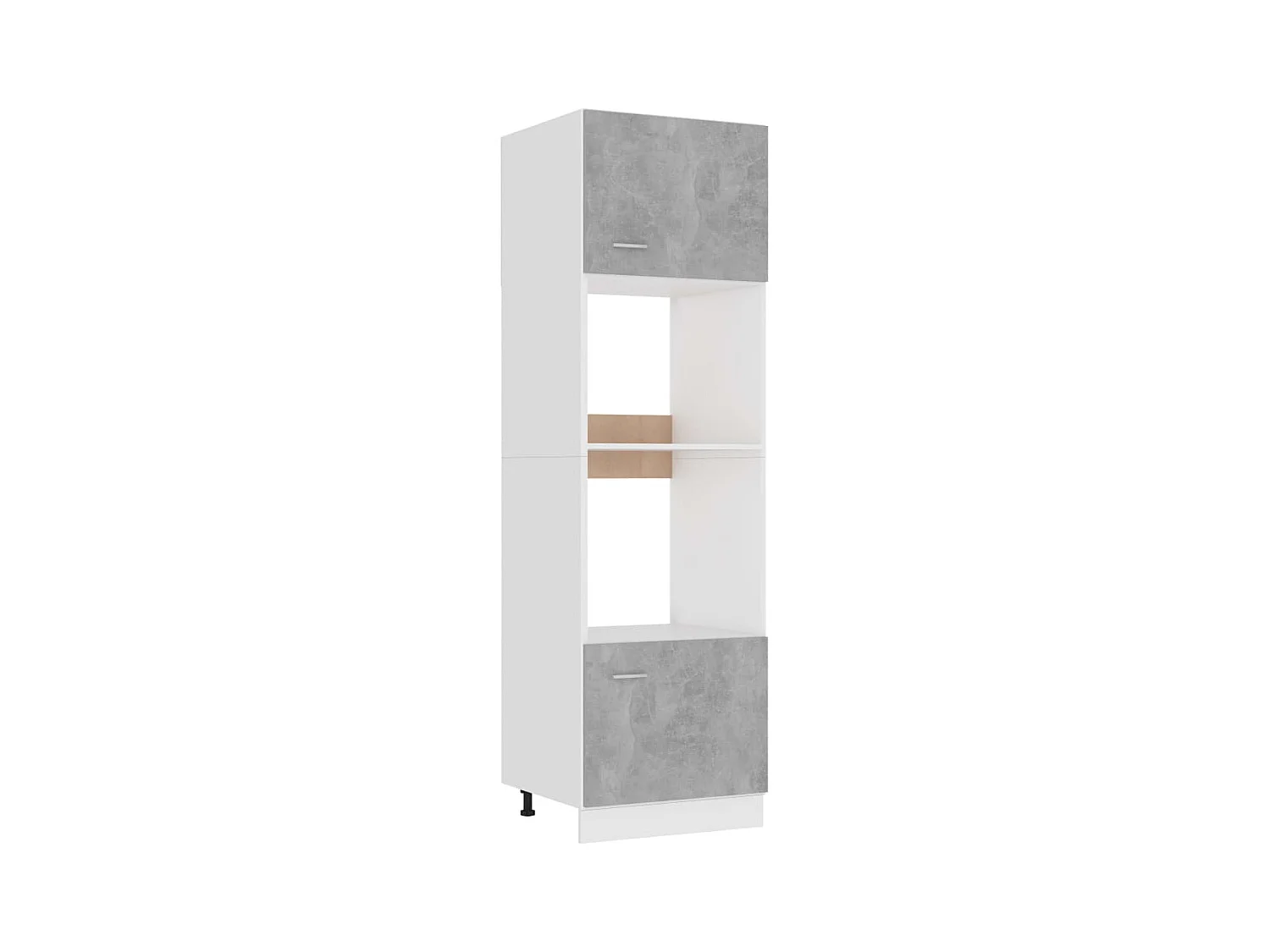 Armoire à micro-ondes Gris béton 60x57x207 cm Bois d’ingénierie FR87630
