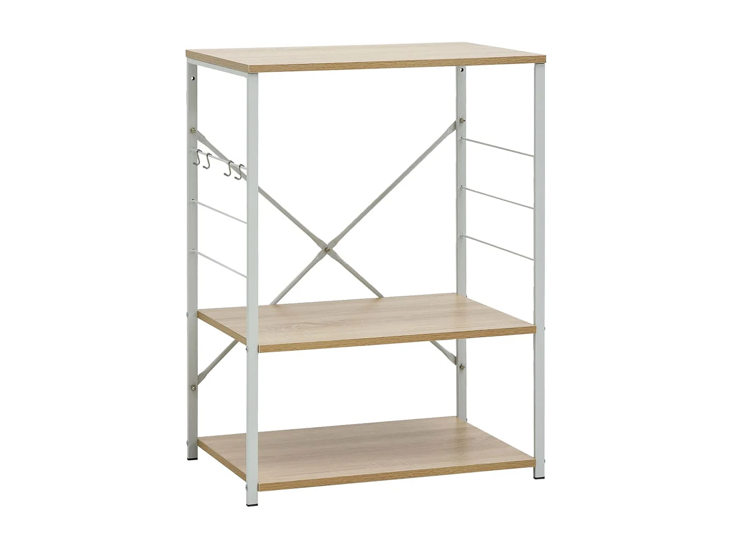 Magnetronkast 60x39,6x79,5 cm bewerkt hout wit en eikenkleurig BE127090