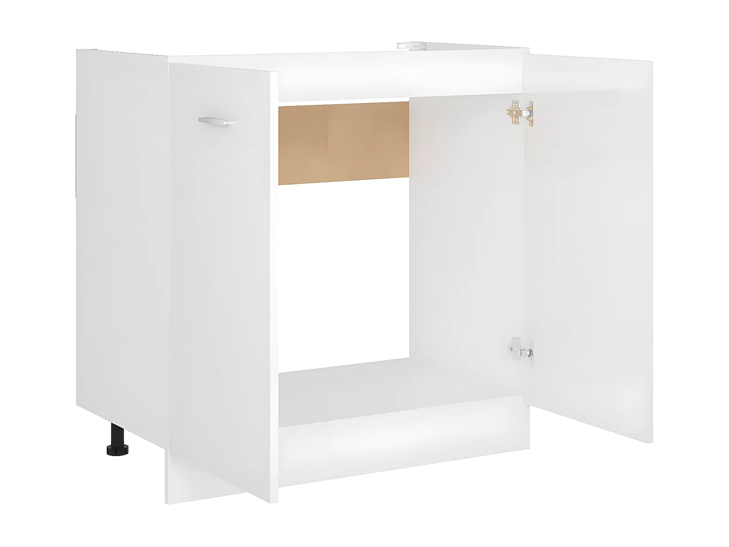 Meuble sous évier Blanc brillant Bois d’ingénierie FR89076