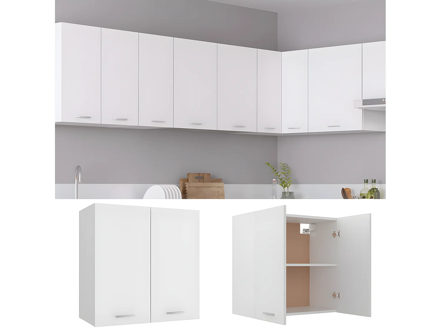 Armoire suspendue Blanc 60x31x60 cm Bois d'ingénierie FR72045