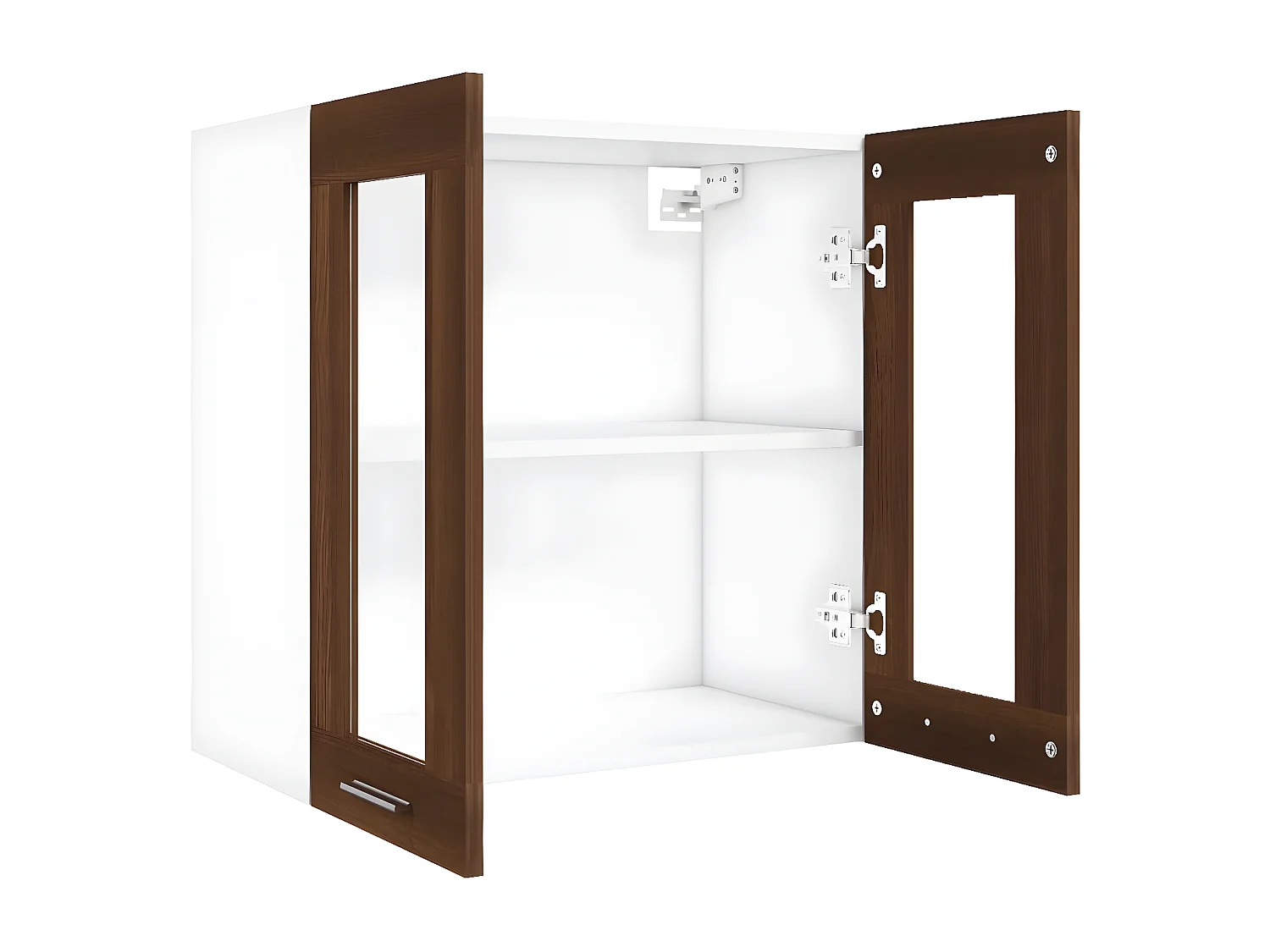 Vitrinekast hangend 60x31x60 cm bewerkt hout bruin eikenkleur BE127504