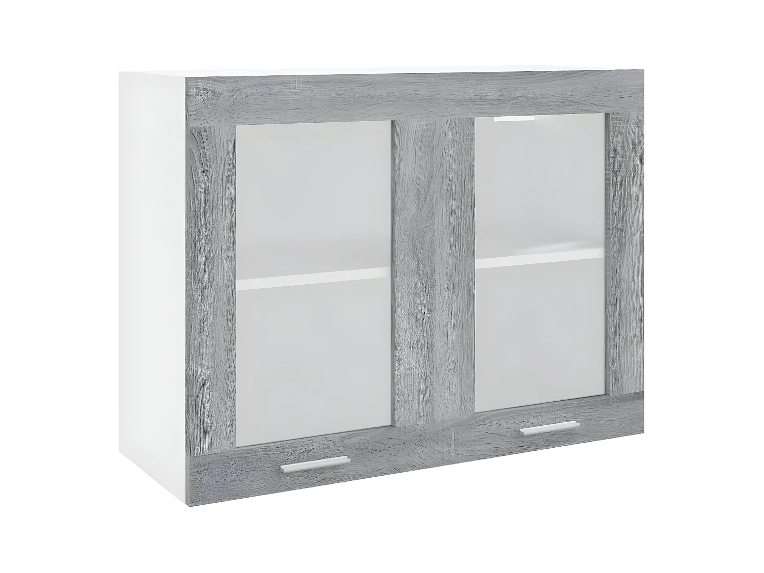 Armario vitrina colgante madera gris Sonoma 80x31x60 cm ES655619