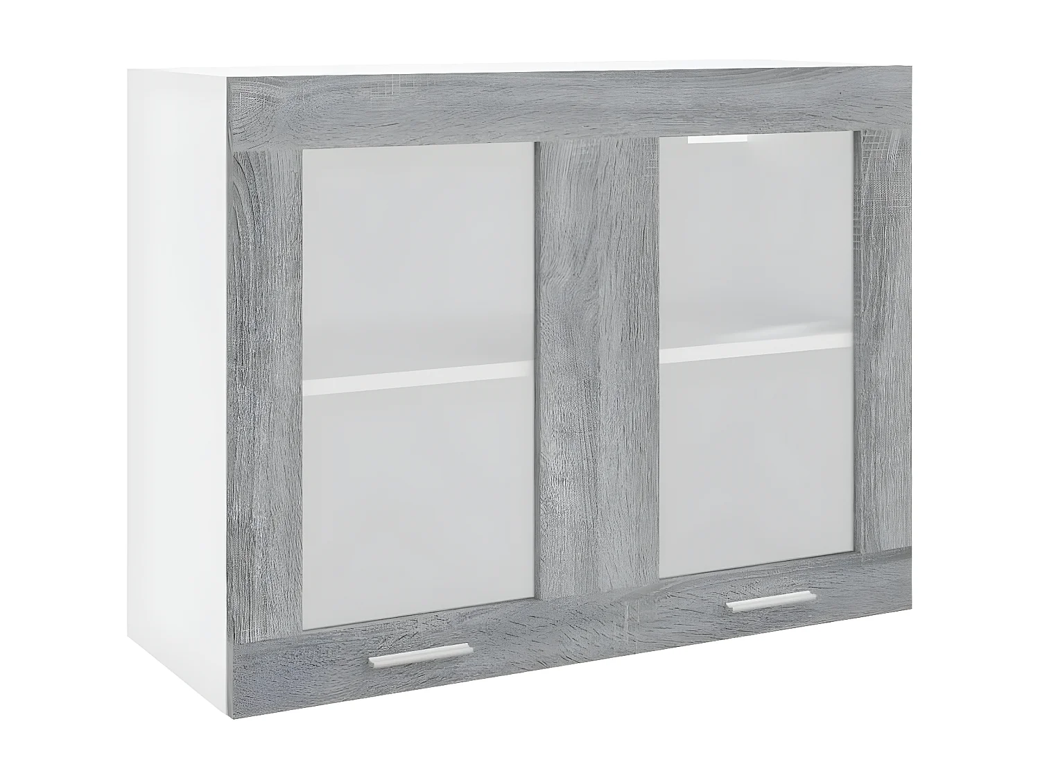 Armoire vitrée suspendue Sonoma gris 80x31x60cm Bois ingénierie FR66440