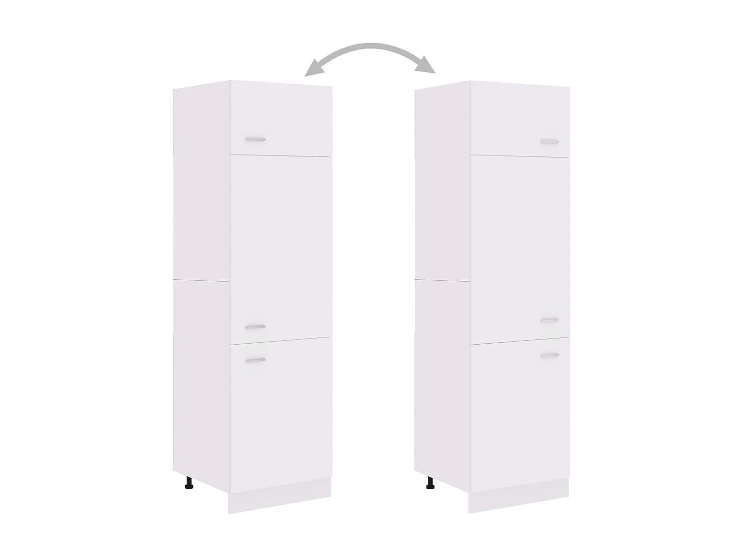 Armoire de réfrigérateur Blanc 60x57x207 cm Bois d'ingénierie FR10128