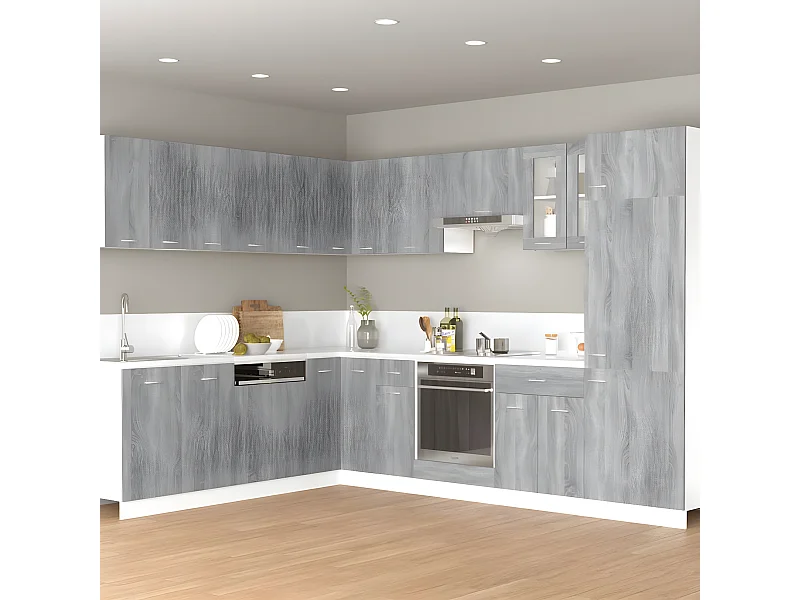 Armario colgante madera ingeniería gris Sonoma 60x31x40 cm ES942256