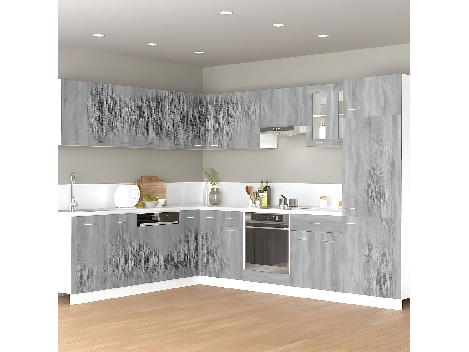 Armario colgante madera ingeniería gris Sonoma 60x31x40 cm ES942256