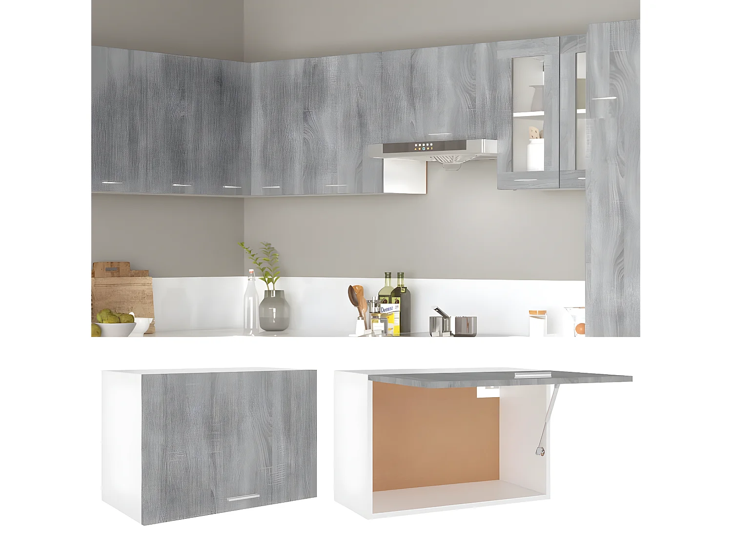 Armoire suspendue Sonoma gris 60x31x40 cm Bois d'ingénierie FR91644