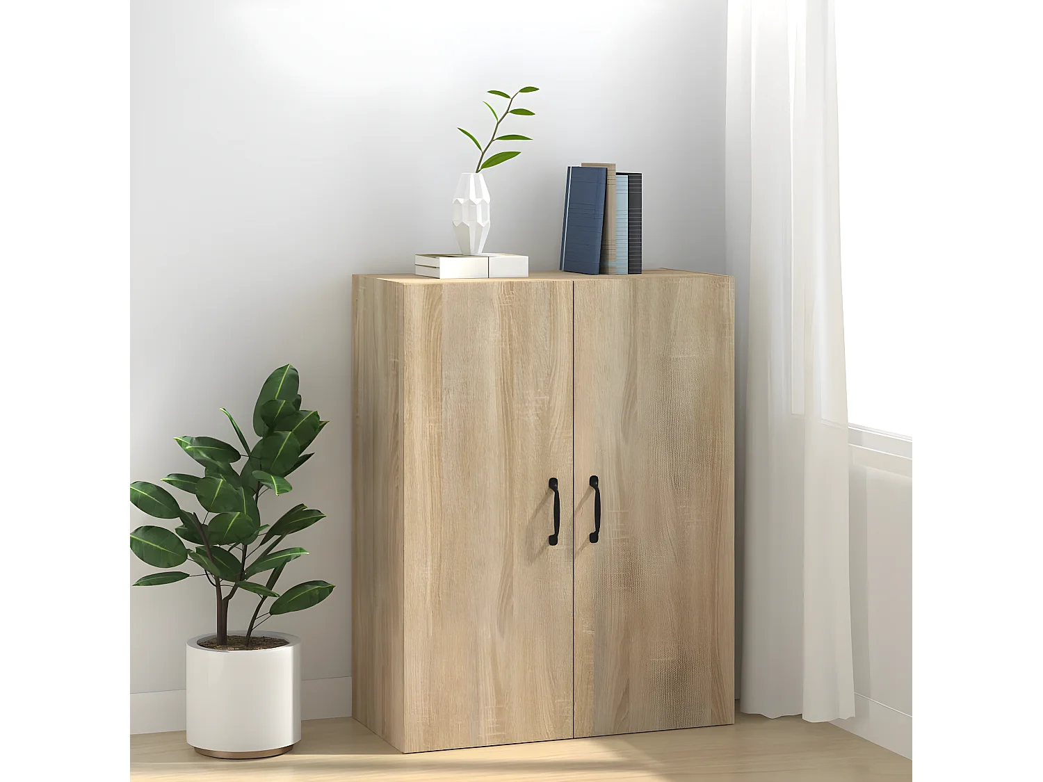 Armoire suspendue Chêne sonoma 69,5x34x90 cm Bois d'ingénierie FR45254