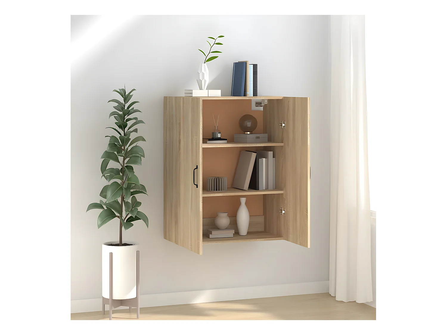 Armoire suspendue Chêne sonoma 69,5x34x90 cm Bois d'ingénierie FR45254