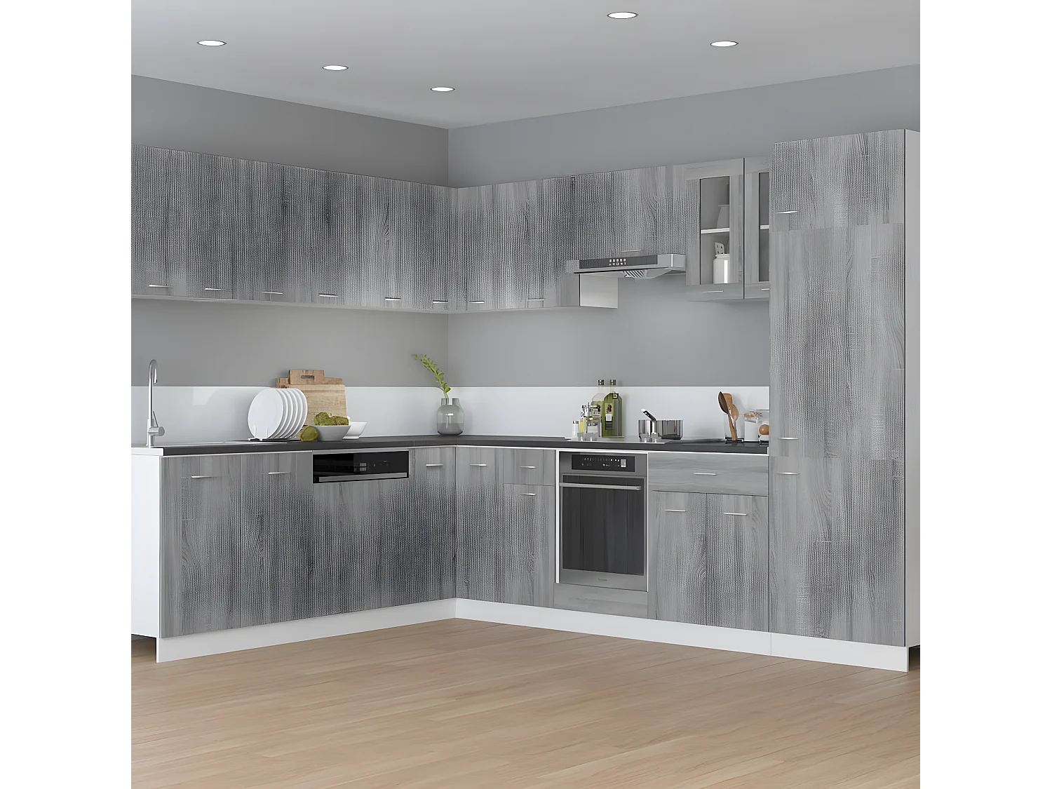 Armoire à four Sonoma gris 60x46x81,5 cm Bois d'ingénierie FR96096