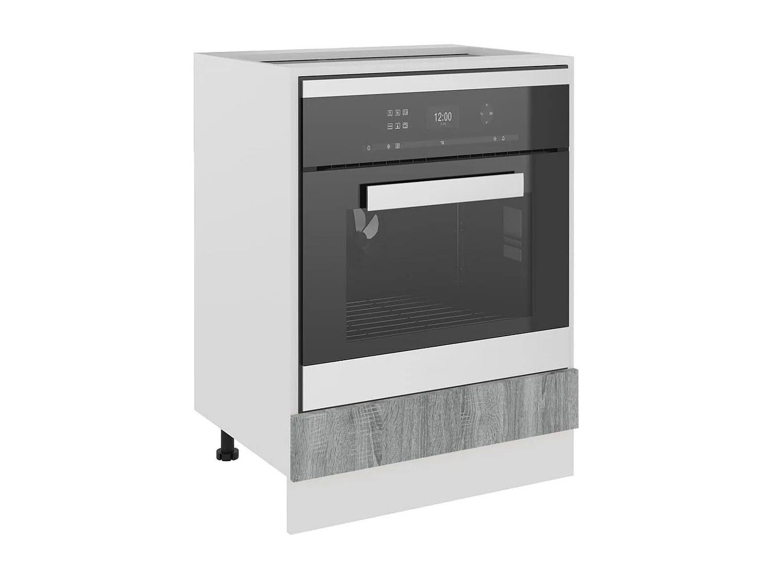 Armario de horno cocina madera ingeniería gris 60x46x81,5 cm ES639757