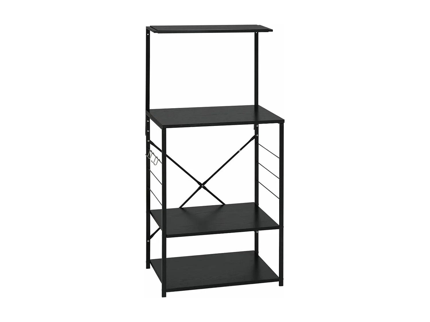 Armario para microondas madera ingeniería negro 60x39,6x123 cm ES975391