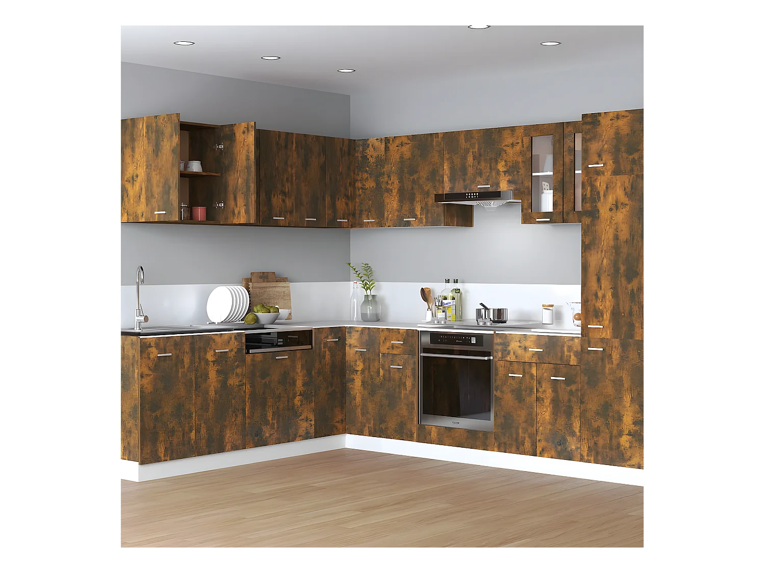 Armoire suspendue Chêne fumé 60x31x60 cm Bois d'ingénierie FR63908