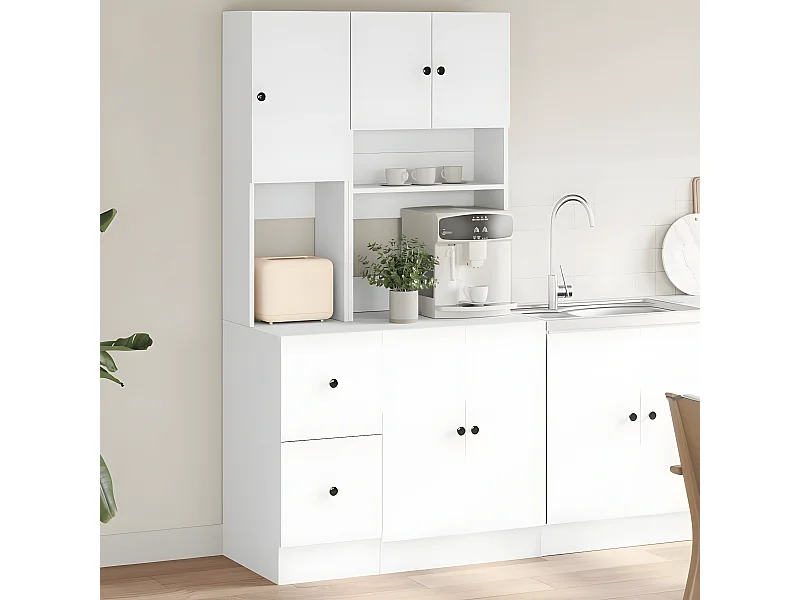 Caisson de cuisine blanc 95x50x180 cm bois d'ingénierie FR95524