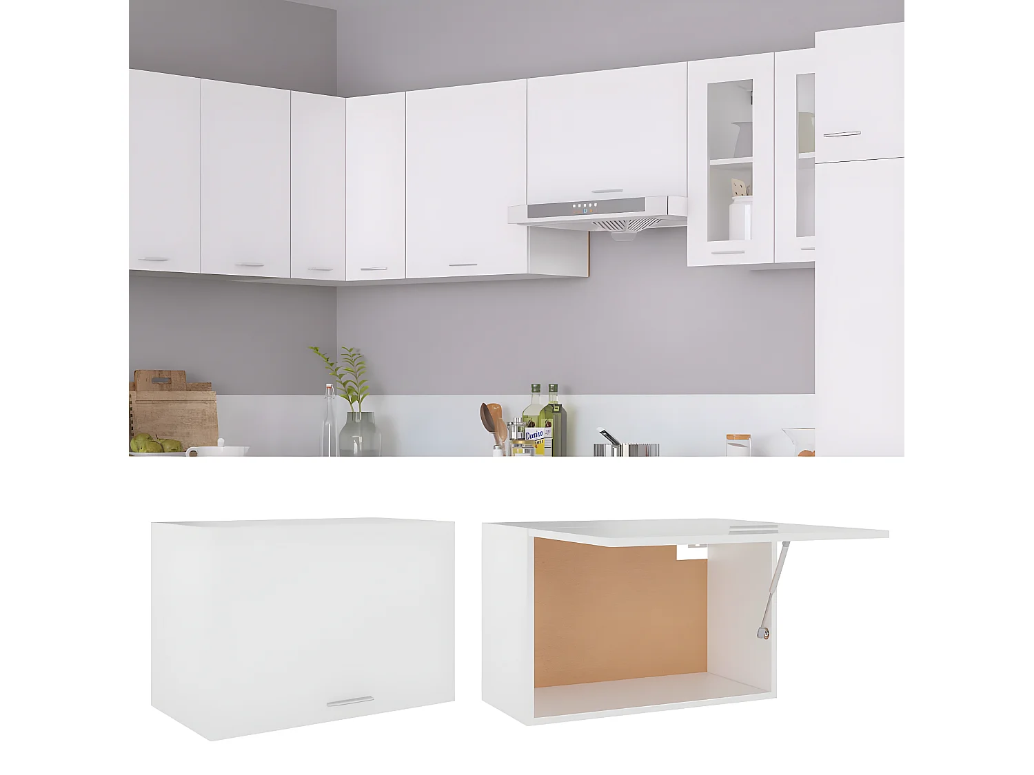 Armoire suspendue Blanc 60x31x40 cm Bois d'ingénierie FR95279