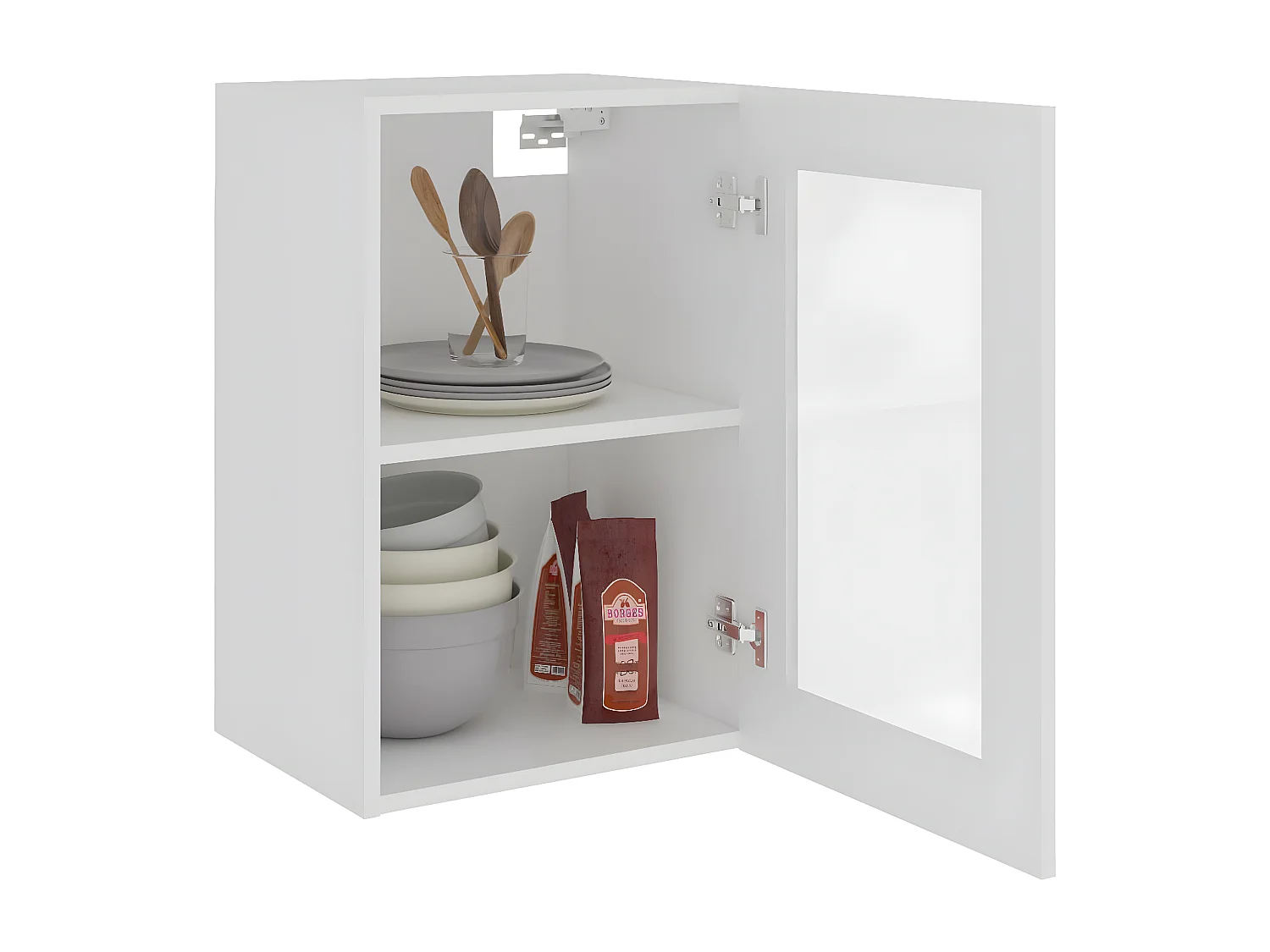 Hangkast 40x31x60 cm bewerkt hout wit BE357037