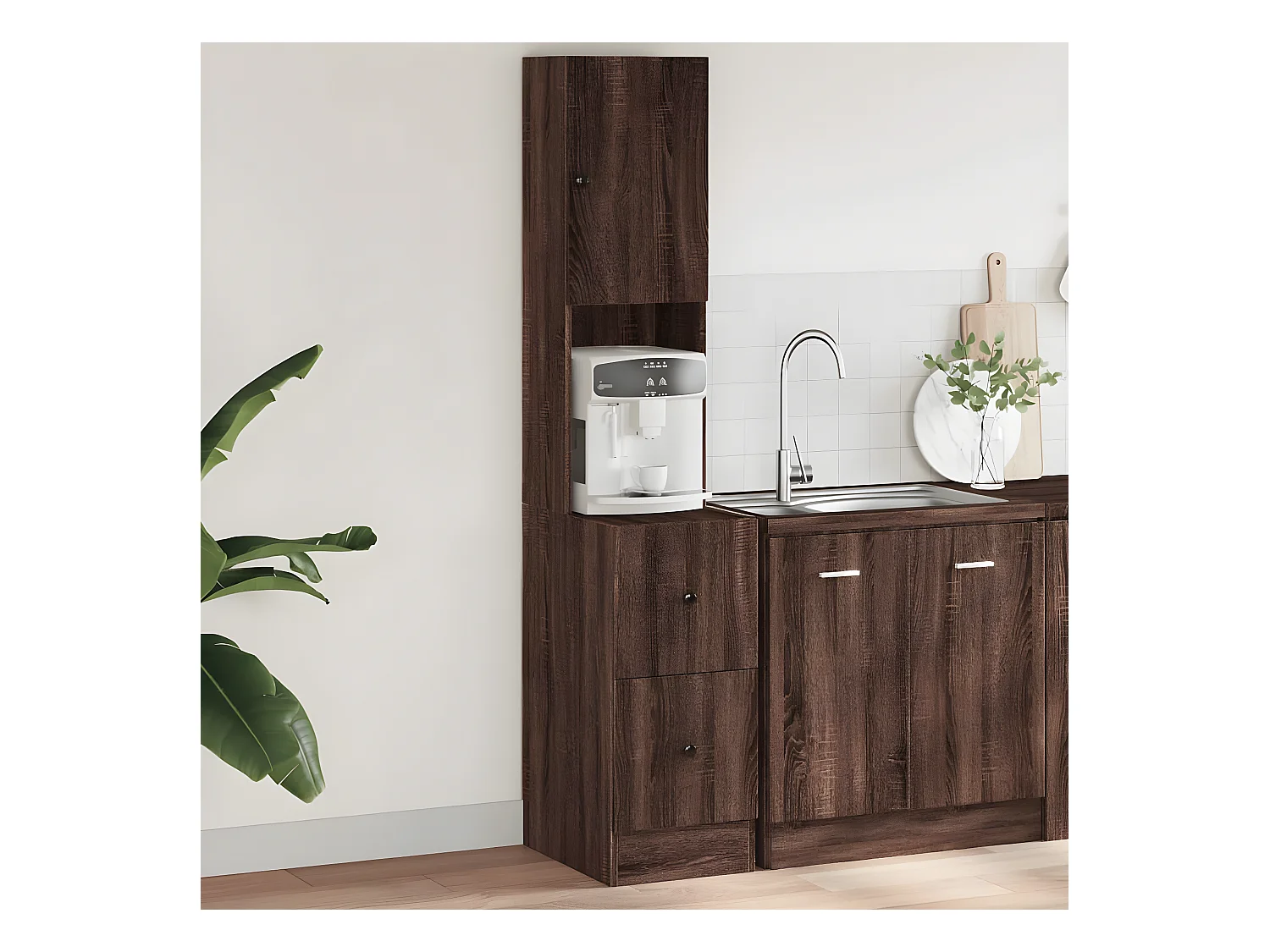 Caisson de cuisine chêne marron 35x50x180 cm bois d’ingénierie FR11026