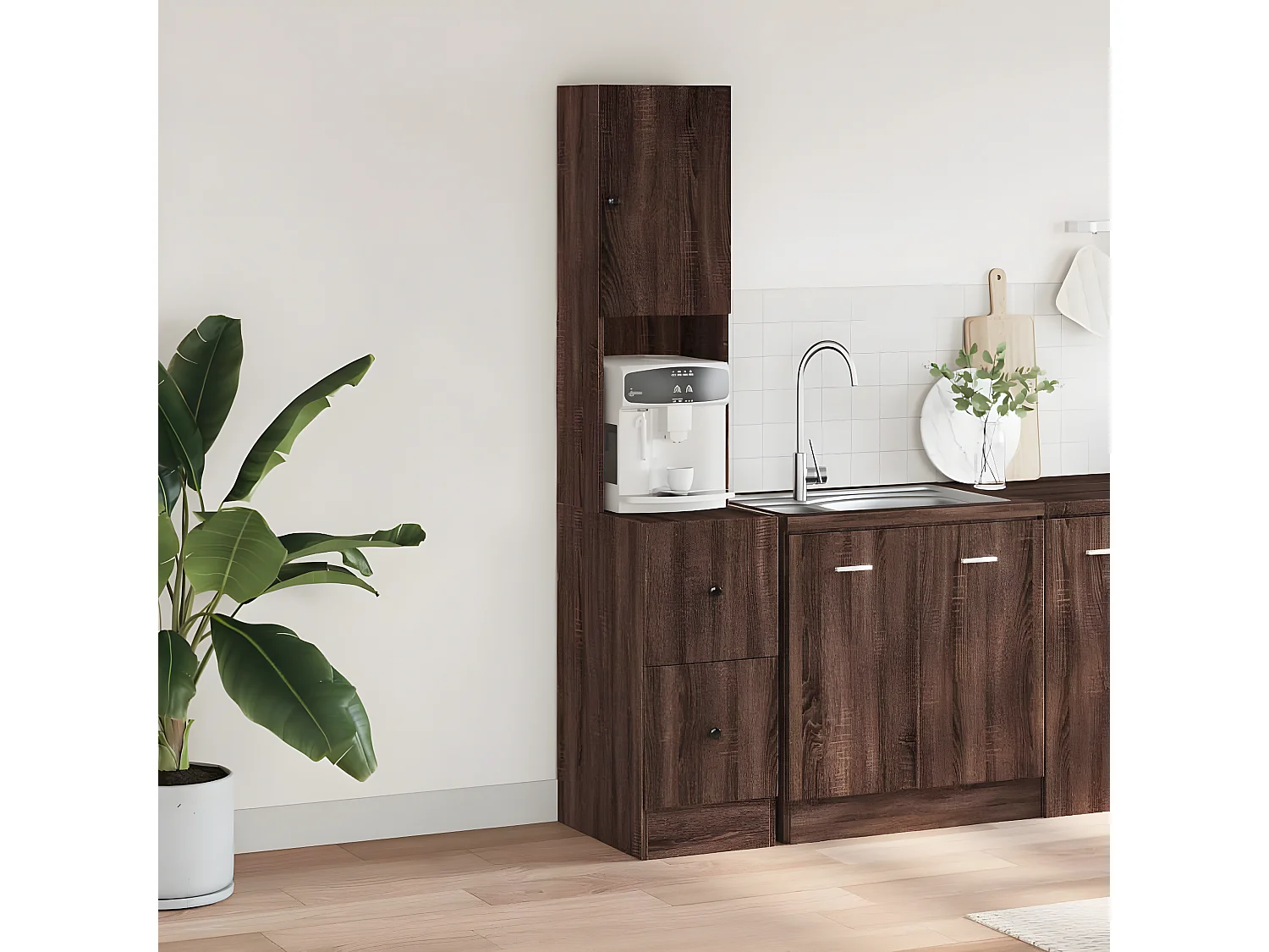 Caisson de cuisine chêne marron 35x50x180 cm bois d’ingénierie FR11026