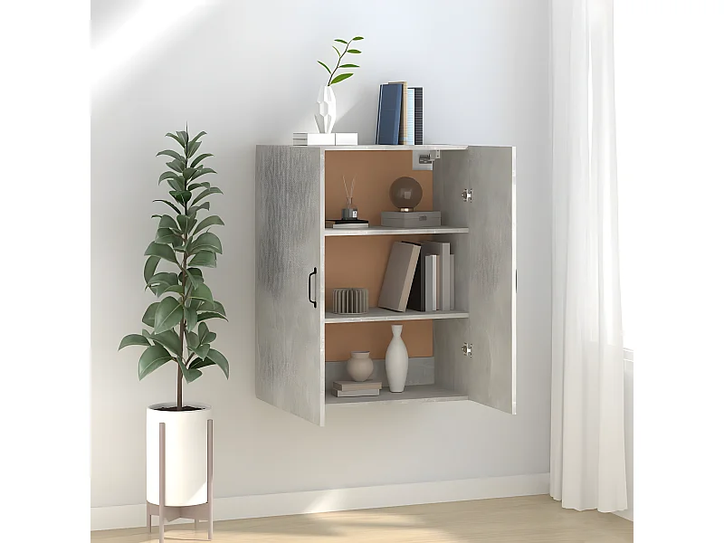 Armoire suspendue Gris béton 69,5x34x90 cm Bois d'ingénierie FR30037